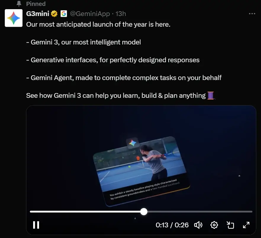 Gemini 3 Pro 正式发布年度最强大模型！