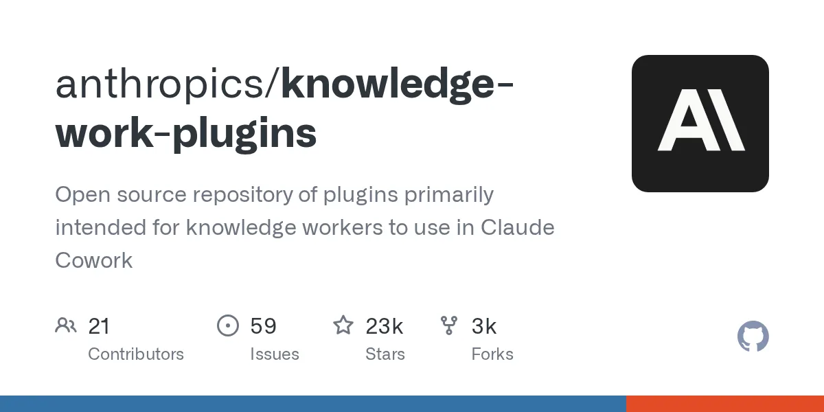 Anthropic Knowledge Work Plugins官方仓库